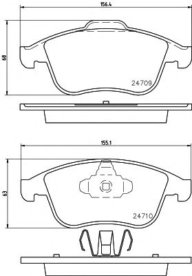 HELLA PAGID 8db355013981 -  Комплект тормозных колодок, дисковый тормоз